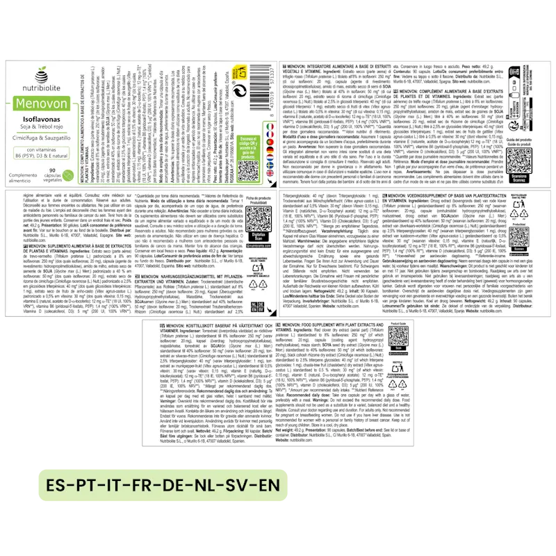 Menovon Nutribiolite Menopausia